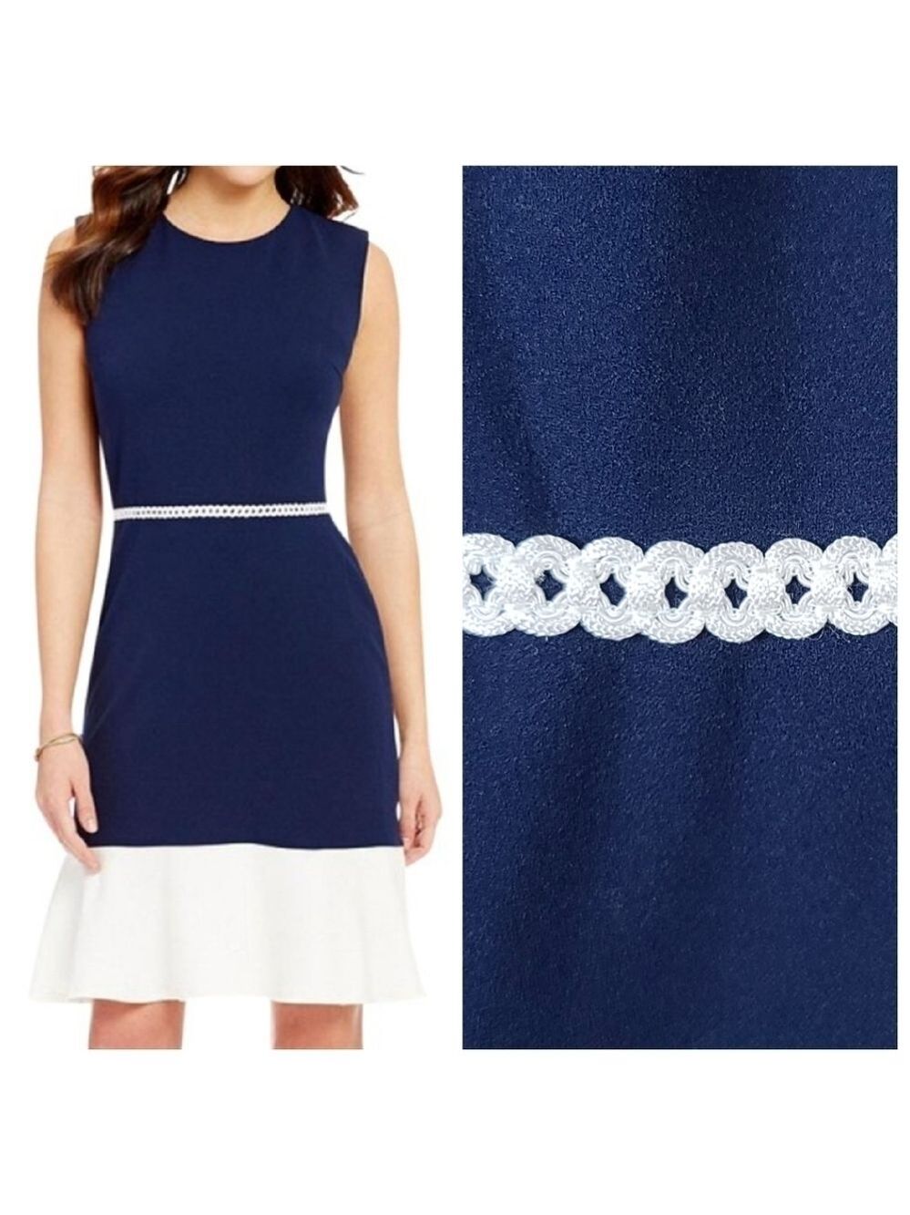Karl Lagerfeld 6 Fit & Flare Colorblock Dress